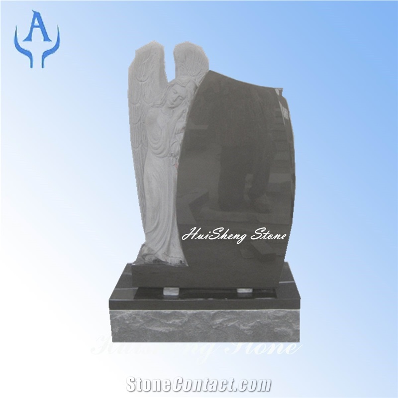 Absolute Black Headstone Tombstone Monument, Absolute Black Granite Monuments