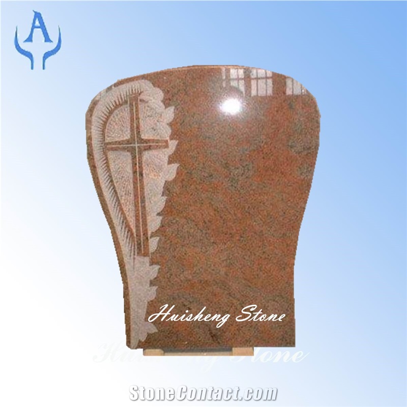 India Red Headstone, India Red Granite Monument & Tombstone