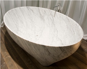 Carrara White Marble Bathtub