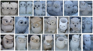 Animal Artifacts,Garden Owl Stone Carving,Granite Stone Carving