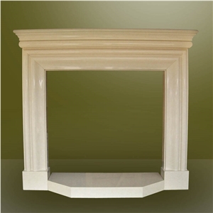 Beige Marble Fireplace Mantel, Yellow Marble Fireplace Mantel