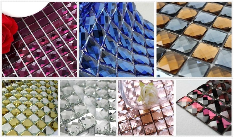 Thirteen Facets Diamond Glass Mosaic,Mosaic in Glass