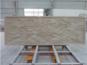 Beige Stone 3d Accent Carved Cladding Wall Art Panel, Beige Marble Relief & Etching