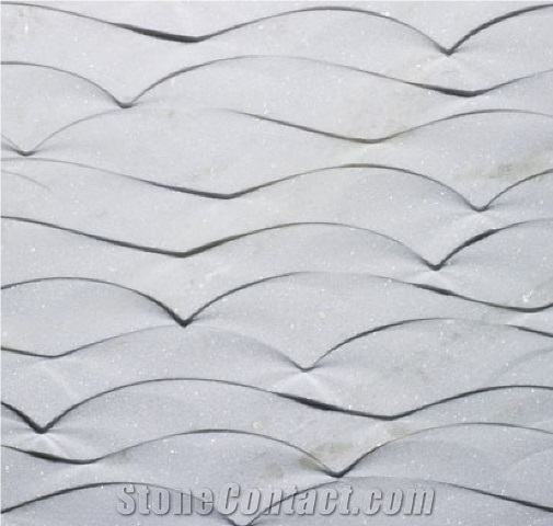 3d Natural Doge Stone Wall Art Panels, White Marble Wall