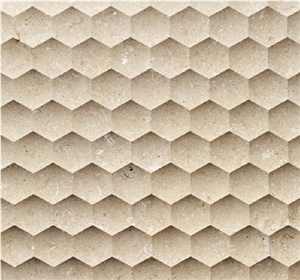 3d Natural Favo Decor Marble Wall Art Panels, Beige Marble Wall