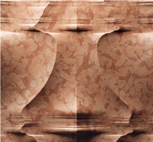 3d Natural Roso Verona Marble Wall Art Tiles, Red Marble Wall