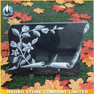 Shanxi Black Linecarving Plaque, Shanxi Black Granite Memorials