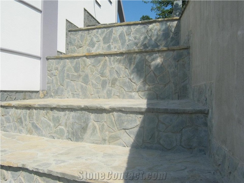 Exterior Stone, Beige Stairs & Steps