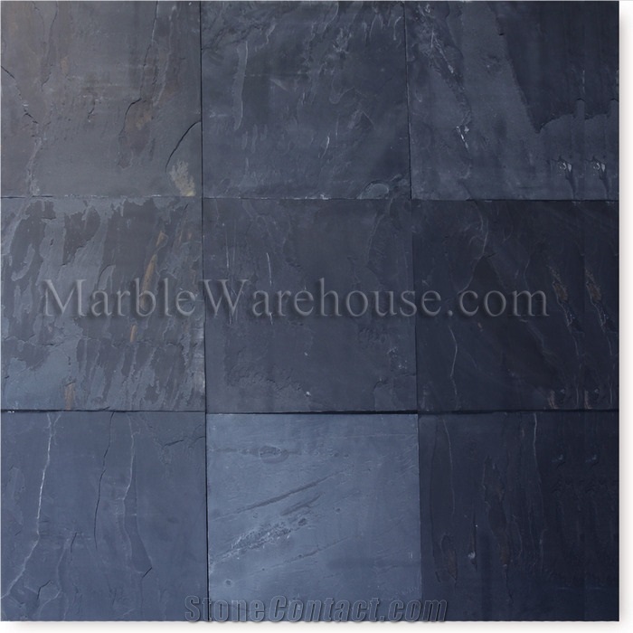 Black Rustic Cleft Slate Tile, India Black Slate
