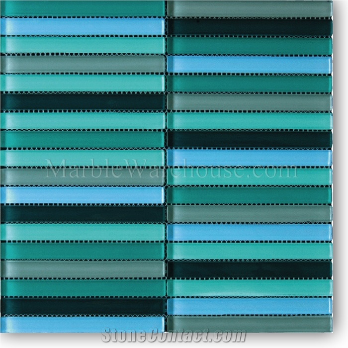 Blend Sea Green Mirage Glass Mosaic, Mirage Glass Tiles