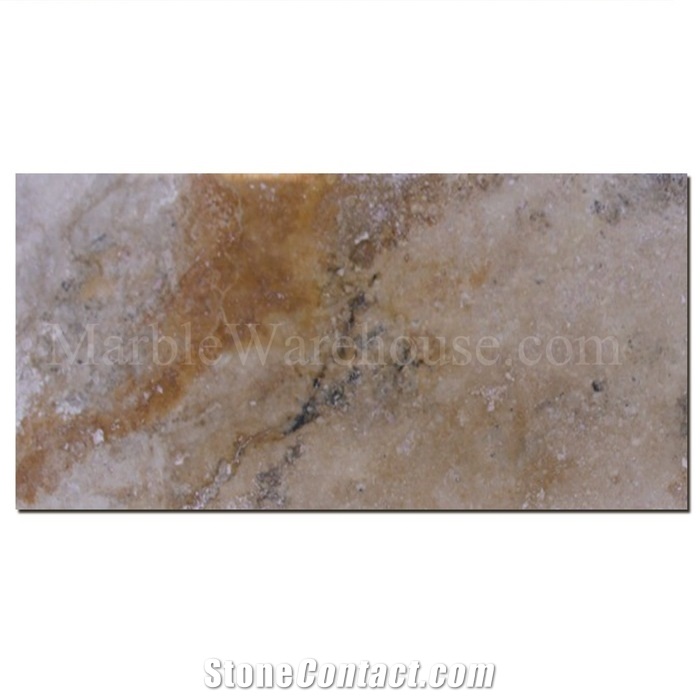 Crema Viejo Polished Travertine Tile Peru Yellow
