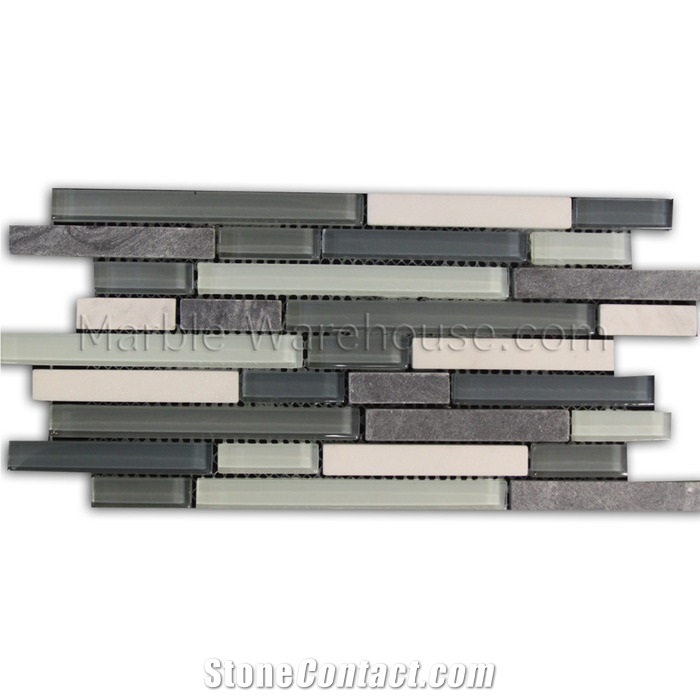 Glass and Stone Mixed Linear Mosaic Fm15