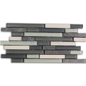 Glass and Stone Mixed Linear Mosaic Fm15