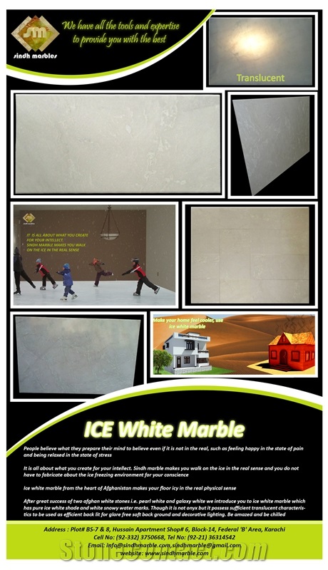 Ice White Marble Slabs, Afghanistan White Marble