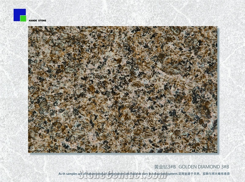 Golden Diamond 3# B Slabs & Tiles, China Brown Granite