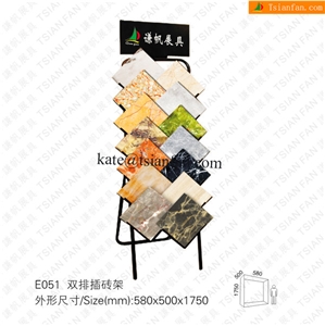 E051 Two Rows Tile Metal Floor Stand Sign Display