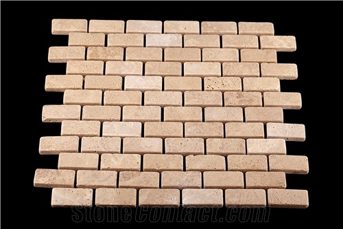 Andino Travertine Tumbled Brick Mosaic