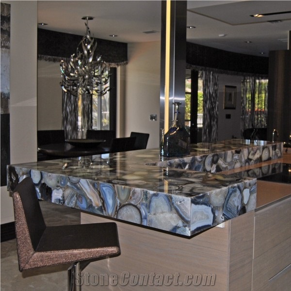 Gray Agate Semiprecious Stone Countertop From United States