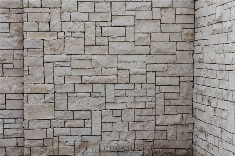 Vratza Beige Limestone Masonry, Building, Waling