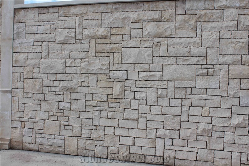 Vratza Beige Limestone Masonry, Building, Waling