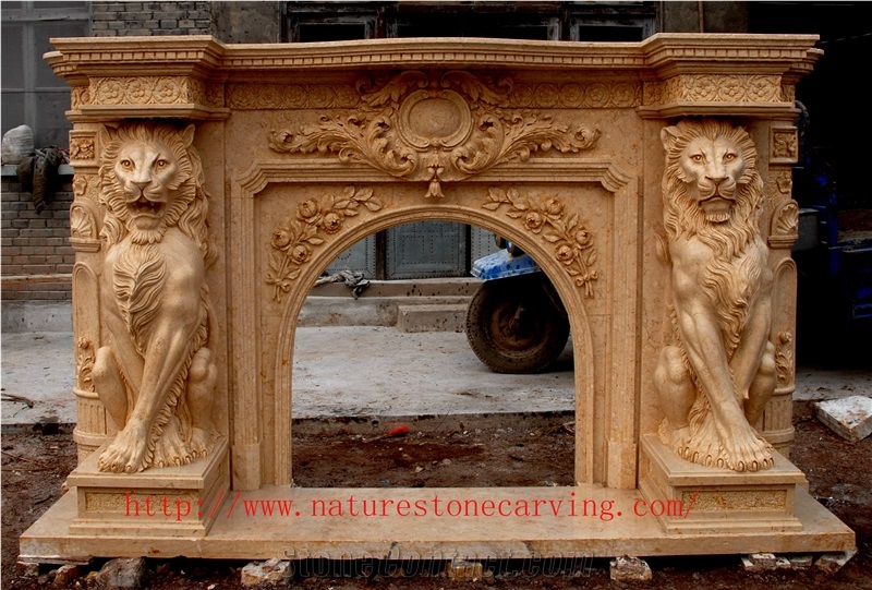 Egypt Limestone Fireplace Mantel