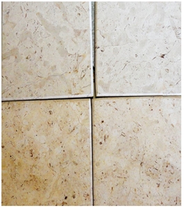 Qatranah White Limestone Brushed Tiles