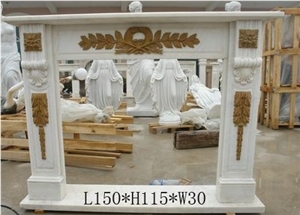 European White Marble Fireplace Surrounds, Hand -Carved Fireplace Marble Granite