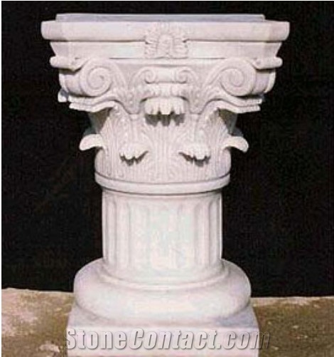 Solid Roman Marble Columns Pillars Custom, White Marble Columns