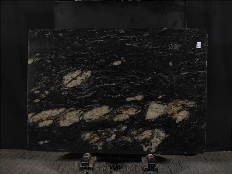 Cosmic Black Granite Slabs, Brazil Black Granite