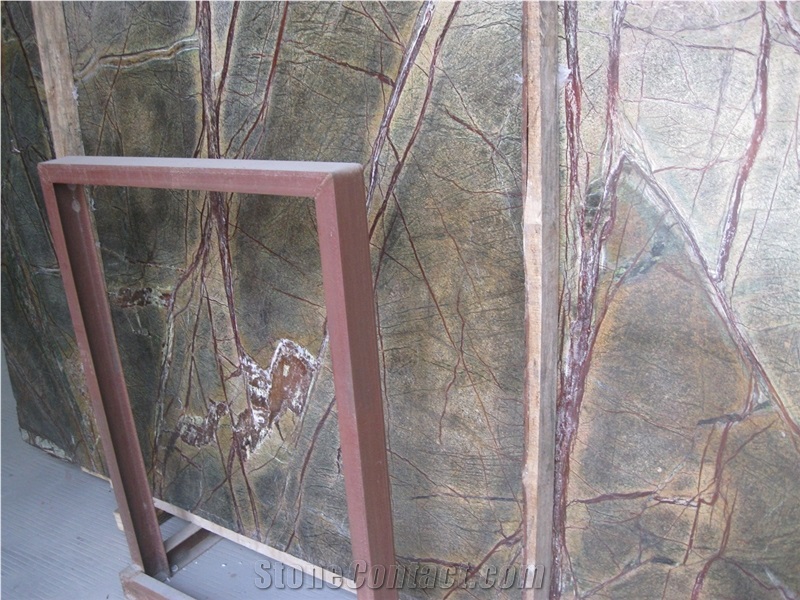 Rain Forest Green Marble Tiles and Slabs