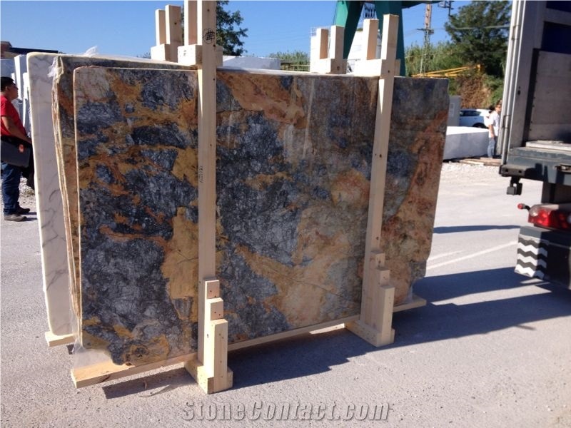 Blue Flame Marble Blocks, Mexico Blue Marble