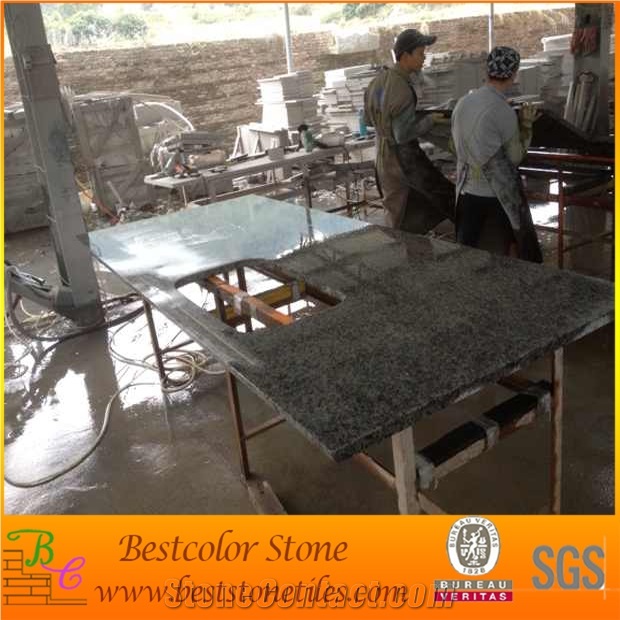 98"X25.5" Granite Stone Kitchen Countertops Dark Color, Leopard Skin Brown Granite Kitchen Countertops