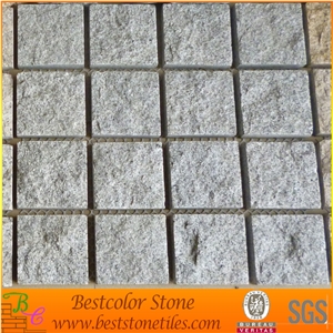 G603 Cobble Stone Meshed Tile, G603 Cobblestone Meshed Tile, Grey Cobblestone Meshed Tile, G603 Granite Cobble Stone