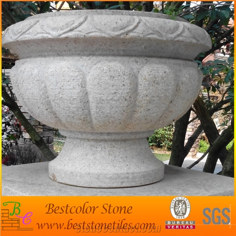 G682 Granite Flower Pot, G682 Stone Garden Flower Bowl