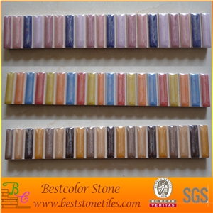 Glass Lustor Listello Border Tile, Ceramic Listello Border Tile Trimming 4x30cm