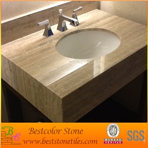 Marble Stone Vanity Top with Ceramic Sink for Bathroom, Hotel Project