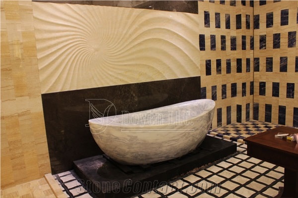 Bathroom Polished Marble Bath Tubs, White Marble Bath Tubs