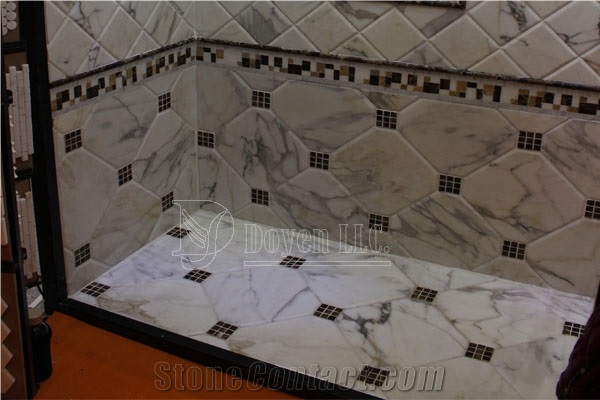 Calcatta White Bathroom Wall & Floor Marble Tiles