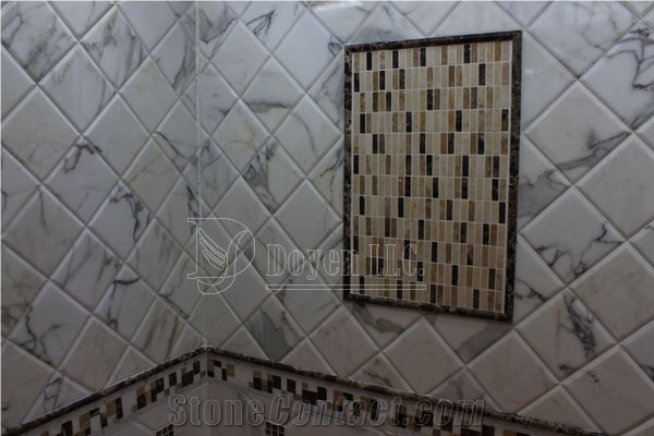 Calcatta White Bathroom Wall & Floor Marble Tiles