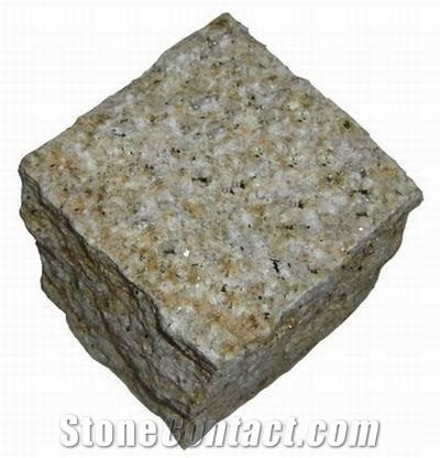 G350 Yellow Granite Cobble Stone, Cube Stone