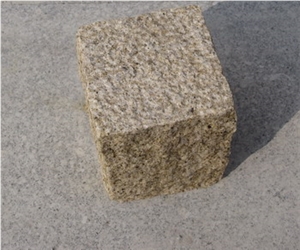 G350 Yellow Granite Cobble Stone, Cube Stone