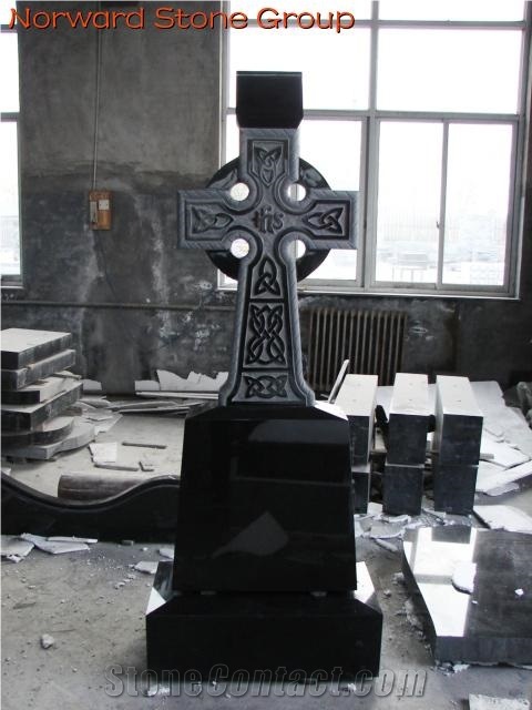 Gravestone Tombstone Headstone Cross Shanxi Black