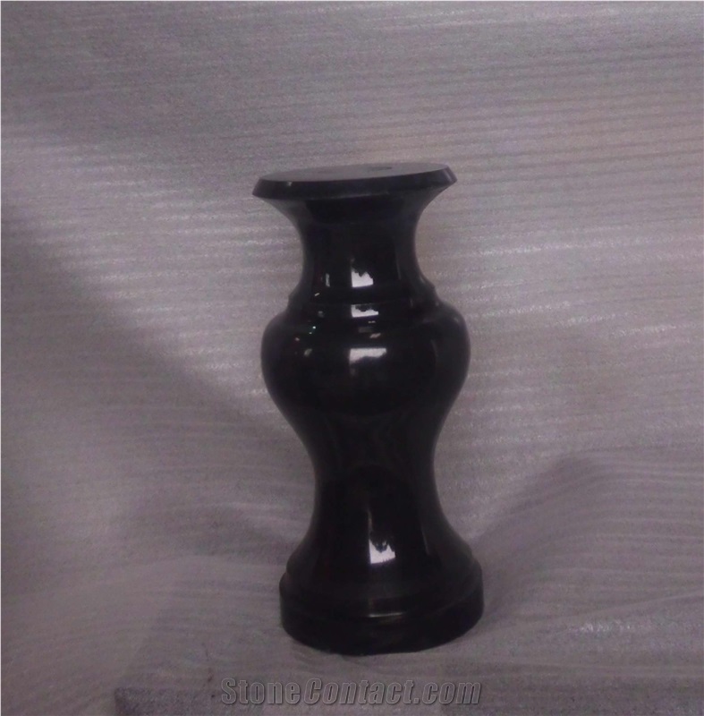 Shanxi Black Granite Urn, Vase & Bench