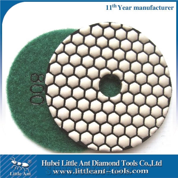 800 Grit 4 Inch Diamond Dry Polishing Pad White Color