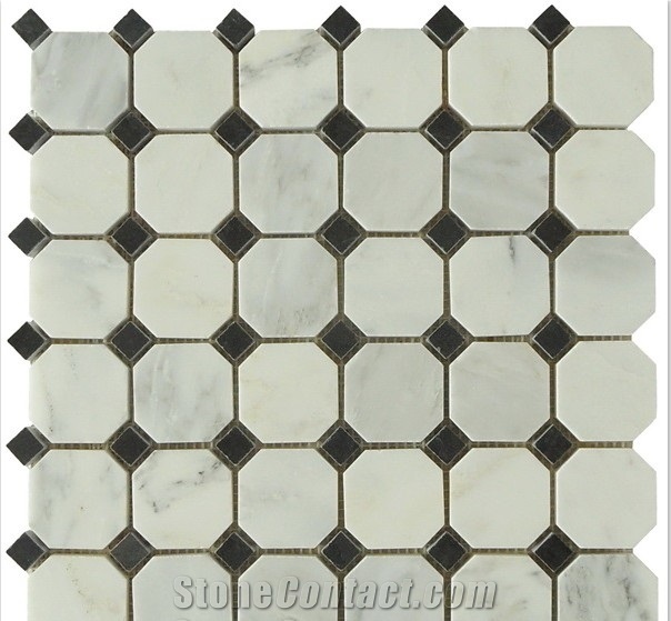 High Quality Yunnan White Marble Mosaic, China White Marble Mosaic