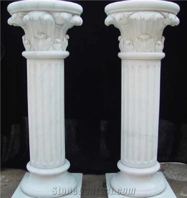 White Marble Column, China White Marble Pillar