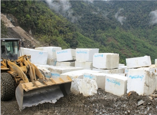 Yunnan White Marble Blocks, China White Marble Blocks