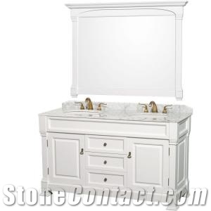 U.S. and European Marble Bathroom Cabinet, Natural White Marble Bath Tops