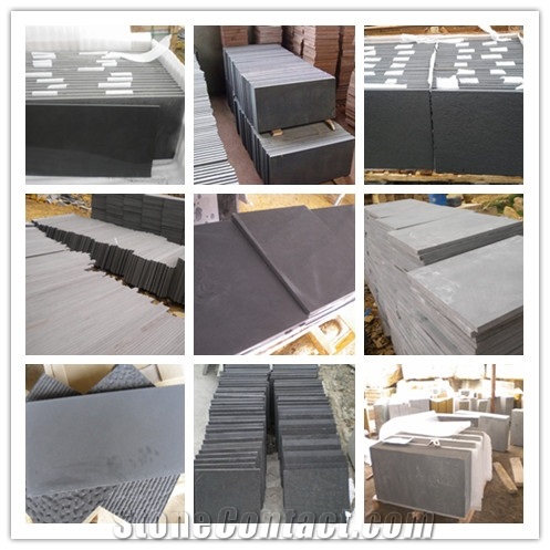 Factory Black Sandstone Tiles, China Black Sandstone