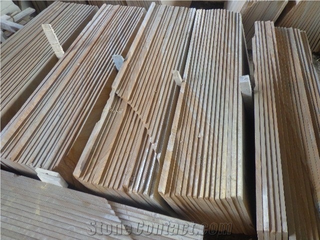 Factory Teakwood Sandstone Slabs, Yellow Wood Veins Sandstone Slabs & Tiles